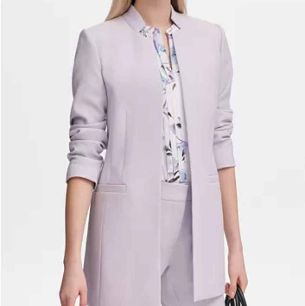 Calvin Klein Open- Front Twill Topper Jacket